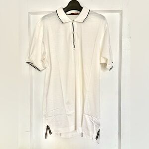 Bally White Polo Shirt Classic Knit Short Sleeve